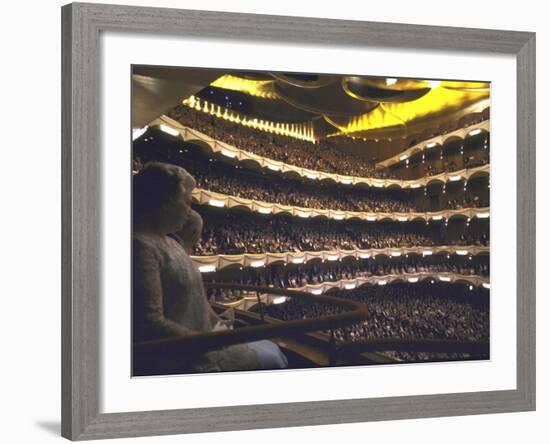 Auditorium of Metropolitan Opera Packed to Capacity, Night of Inaugural Performance, Lincoln Center-John Dominis-Framed Photographic Print