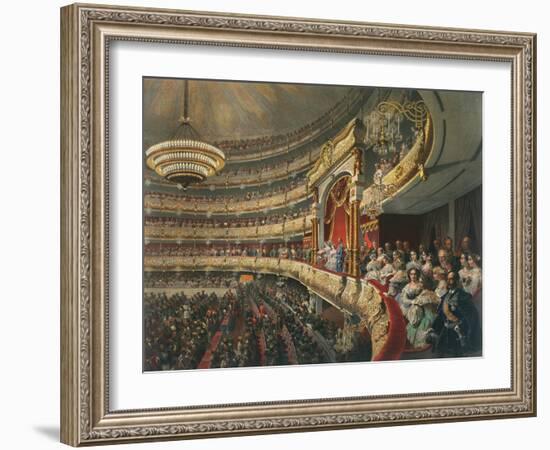 Auditorium of the Bolshoi Theatre, Moscow, Russia, 1856-Mihály Zichy-Framed Giclee Print