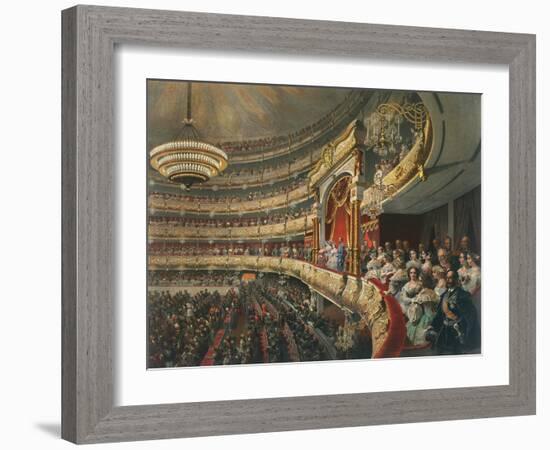 Auditorium of the Bolshoi Theatre, Moscow, Russia, 1856-Mihály Zichy-Framed Giclee Print