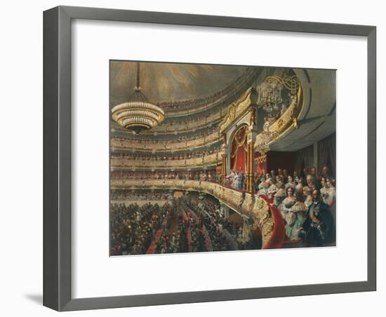 Auditorium of the Bolshoi Theatre, Moscow, Russia, 1856-Mihály Zichy-Framed Giclee Print