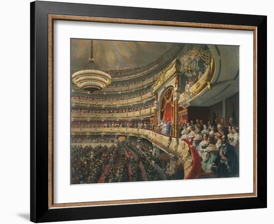 Auditorium of the Bolshoi Theatre, Moscow, Russia, 1856-Mihály Zichy-Framed Giclee Print