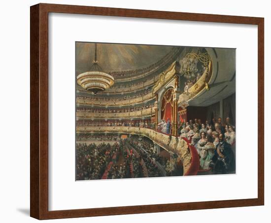 Auditorium of the Bolshoi Theatre, Moscow, Russia, 1856-Mihály Zichy-Framed Giclee Print