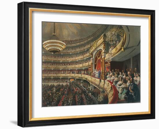 Auditorium of the Bolshoi Theatre, Moscow, Russia, 1856-Mihály Zichy-Framed Giclee Print