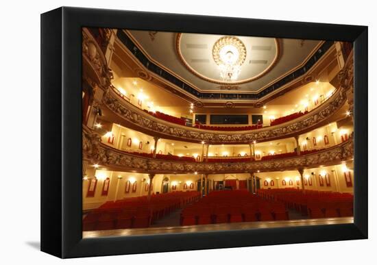 Auditorium of the Grand Theatre, Swansea, South Wales, 2010-Peter Thompson-Framed Premier Image Canvas