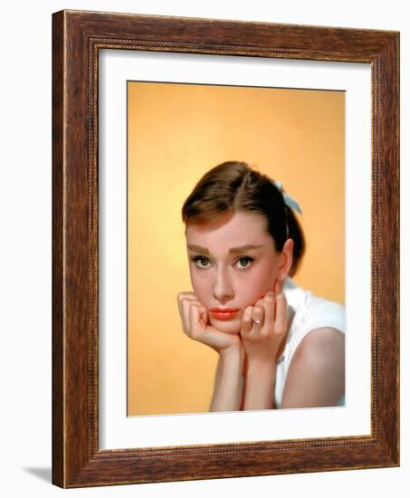 Audrey Hepburn, 1957.-null-Framed Photographic Print