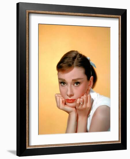 Audrey Hepburn, 1957.-null-Framed Photographic Print