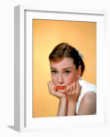 Audrey Hepburn, 1957.-null-Framed Photographic Print