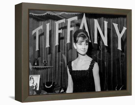 Audrey Hepburn, at a Press Event for Breakfast at Tiffany'S, 1961-null-Framed Stretched Canvas