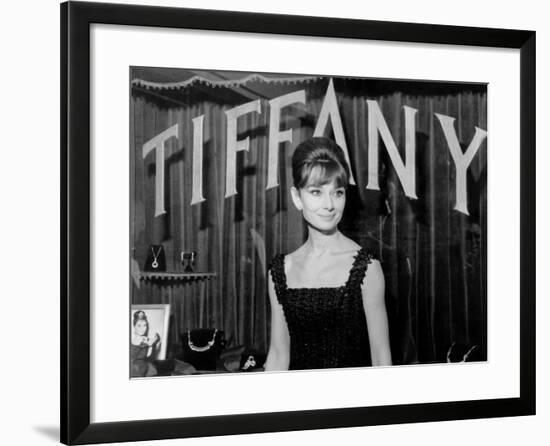 Audrey Hepburn, at a Press Event for Breakfast at Tiffany'S, 1961-null-Framed Photo