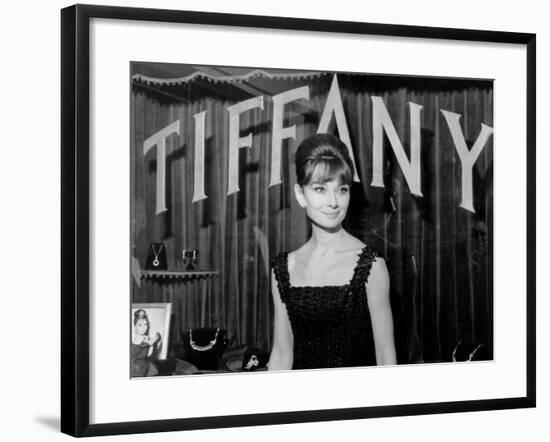 Audrey Hepburn, at a Press Event for Breakfast at Tiffany'S, 1961-null-Framed Photo