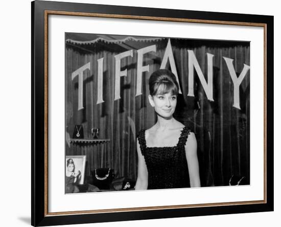 Audrey Hepburn, at a Press Event for Breakfast at Tiffany'S, 1961-null-Framed Photo