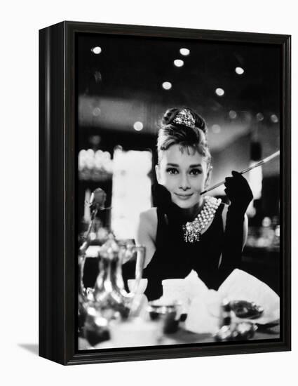 Audrey Hepburn. "Breakfast At Tiffany's" 1961, Directed by Blake Edwards-null-Framed Stretched Canvas