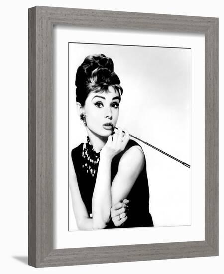 Audrey Hepburn. "Breakfast at Tiffany's" [1961], Directed by Blake Edwards.-null-Framed Photographic Print