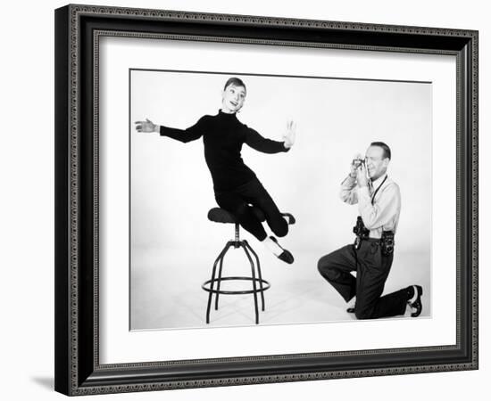 Audrey Hepburn, Fred Astaire. "Funny Face" 1957, Directed by Stanley Donen-null-Framed Photographic Print