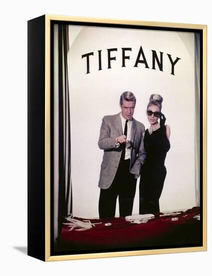 Audrey Hepburn, George Peppard. "Breakfast At Tiffany's" 1961, Directed by Blake Edwards-null-Framed Premier Image Canvas