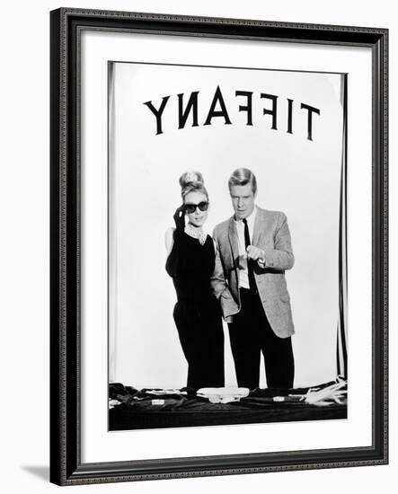 Audrey Hepburn, George Peppard. "Breakfast At Tiffany's" 1961, Directed by Blake Edwards-null-Framed Photographic Print