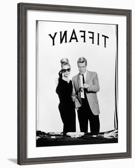 Audrey Hepburn, George Peppard. "Breakfast At Tiffany's" 1961, Directed by Blake Edwards-null-Framed Photographic Print