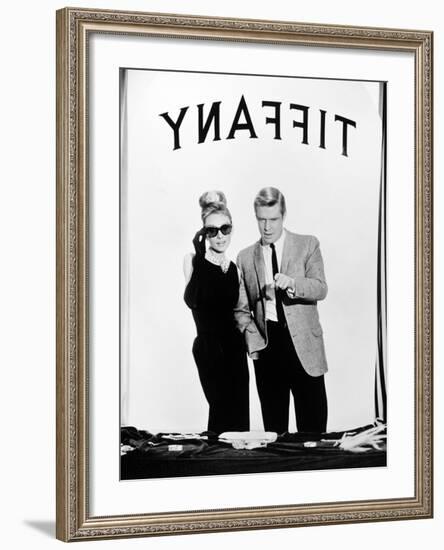 Audrey Hepburn, George Peppard. "Breakfast At Tiffany's" 1961, Directed by Blake Edwards-null-Framed Photographic Print