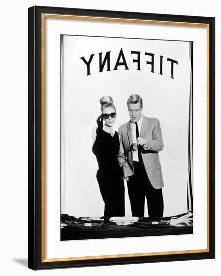 Audrey Hepburn, George Peppard. "Breakfast At Tiffany's" 1961, Directed by Blake Edwards--Framed Photographic Print