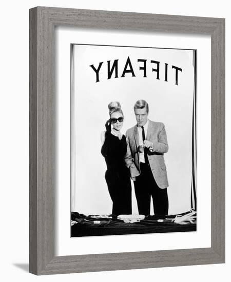 Audrey Hepburn, George Peppard. "Breakfast At Tiffany's" 1961, Directed by Blake Edwards-null-Framed Photographic Print