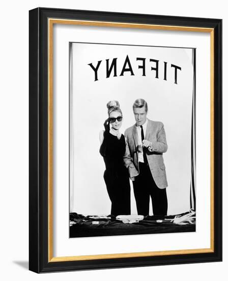 Audrey Hepburn, George Peppard. "Breakfast At Tiffany's" 1961, Directed by Blake Edwards-null-Framed Photographic Print