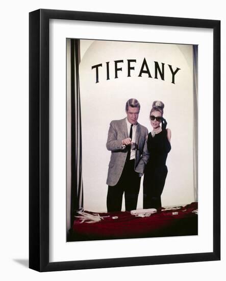 Audrey Hepburn, George Peppard. "Breakfast At Tiffany's" 1961, Directed by Blake Edwards-null-Framed Photographic Print