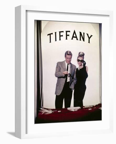 Audrey Hepburn, George Peppard. "Breakfast At Tiffany's" 1961, Directed by Blake Edwards-null-Framed Photographic Print