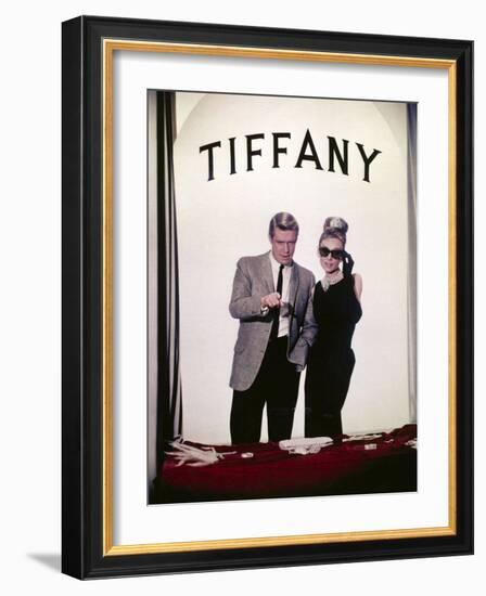 Audrey Hepburn, George Peppard. "Breakfast At Tiffany's" 1961, Directed by Blake Edwards-null-Framed Photographic Print