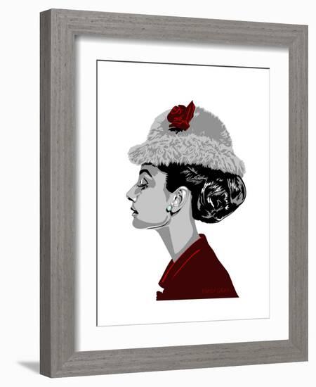 Audrey Hepburn - I Believe in Red-Emily Gray-Framed Art Print