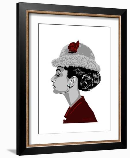 Audrey Hepburn - I Believe in Red-Emily Gray-Framed Art Print