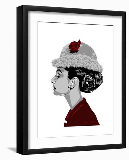 Audrey Hepburn - I Believe in Red-Emily Gray-Framed Art Print