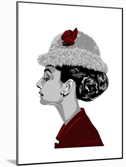 Audrey Hepburn - I Believe in Red-Emily Gray-Mounted Art Print