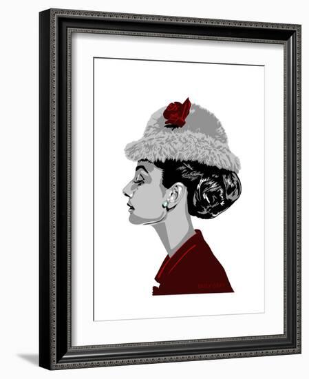 Audrey Hepburn - I Believe in Red-Emily Gray-Framed Art Print