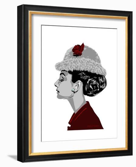 Audrey Hepburn - I Believe in Red-Emily Gray-Framed Art Print