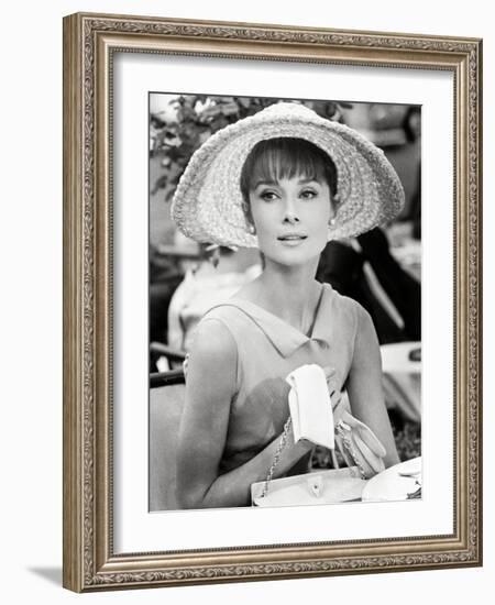 Audrey Hepburn. "Paris When It Sizzles" [1964], Directed by Richard Quine.-null-Framed Photographic Print