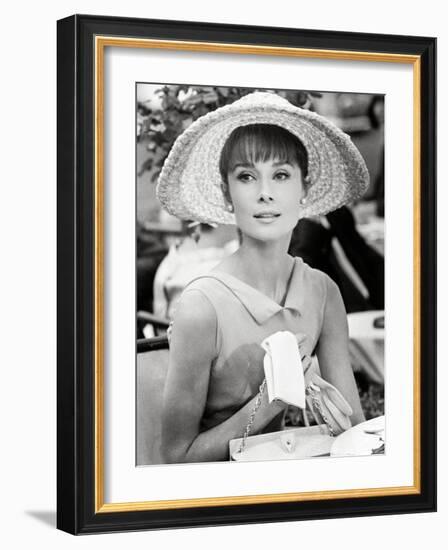 Audrey Hepburn. "Paris When It Sizzles" [1964], Directed by Richard Quine.-null-Framed Photographic Print