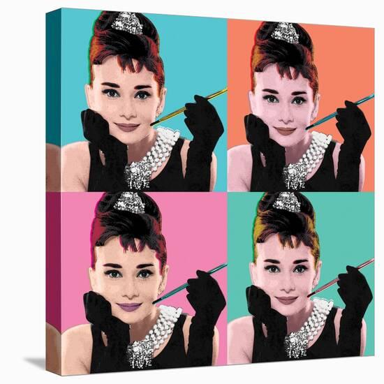 Audrey Hepburn (Pop Art)-null-Stretched Canvas