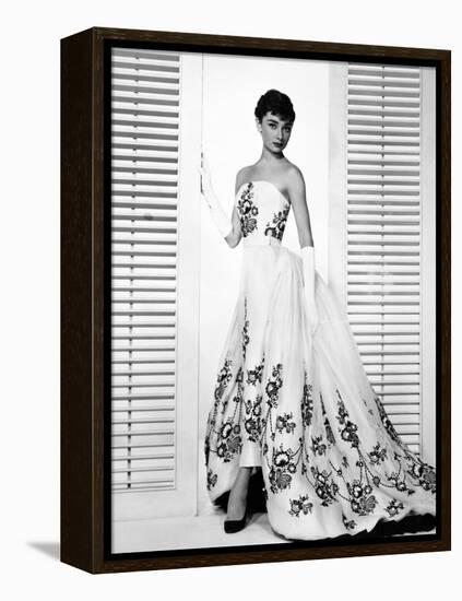 Audrey Hepburn. "Sabrina Fair" 1954, "Sabrina" Directed by Billy Wilder. Custome by Edith Head-null-Framed Premier Image Canvas