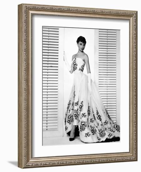 Audrey Hepburn. "Sabrina Fair" 1954, "Sabrina" Directed by Billy Wilder. Custome by Edith Head-null-Framed Photographic Print