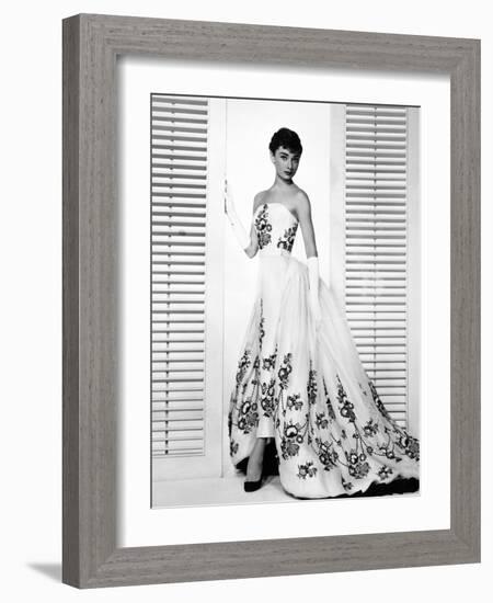 Audrey Hepburn. "Sabrina Fair" 1954, "Sabrina" Directed by Billy Wilder. Custome by Edith Head-null-Framed Photographic Print