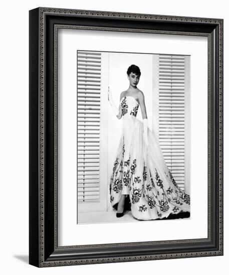 Audrey Hepburn. "Sabrina Fair" 1954, "Sabrina" Directed by Billy Wilder. Custome by Edith Head-null-Framed Photographic Print