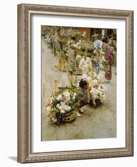 Auf dem Blumenmarkt in Tokyo. 1892-Robert Frederick Blum-Framed Giclee Print