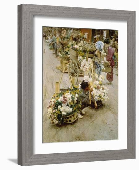 Auf dem Blumenmarkt in Tokyo. 1892-Robert Frederick Blum-Framed Giclee Print