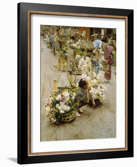 Auf dem Blumenmarkt in Tokyo. 1892-Robert Frederick Blum-Framed Giclee Print