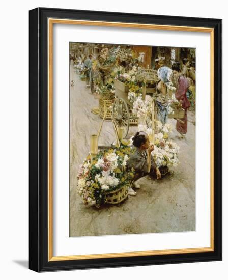 Auf dem Blumenmarkt in Tokyo. 1892-Robert Frederick Blum-Framed Giclee Print