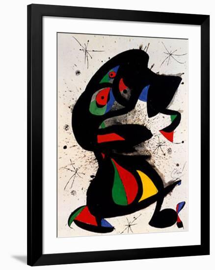 Aufrechte Figur-Joan Miro-Framed Art Print