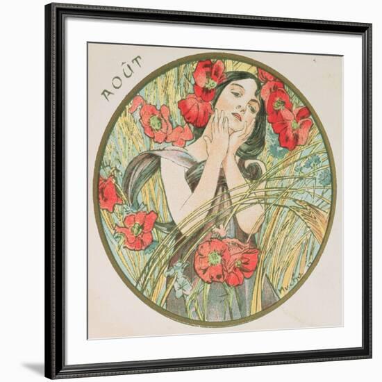 August, 1899 (Detail)-Alphonse Mucha-Framed Premium Giclee Print