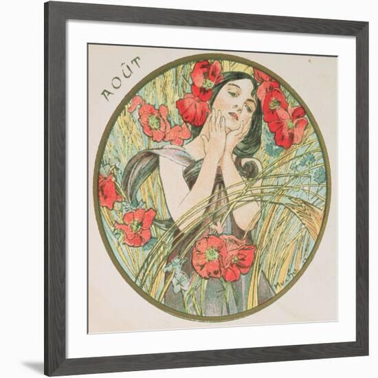 August, 1899 (Detail)-Alphonse Mucha-Framed Premium Giclee Print