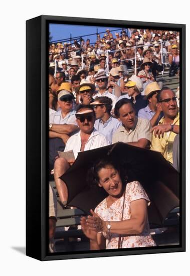 August 1960: Spectators at the 1960 Rome Olympic Summer Games-James Whitmore-Framed Premier Image Canvas