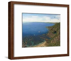 August Afternoon - Whitsand Bay from Rame Head Cornwall-Richard Harpum-Framed Art Print
